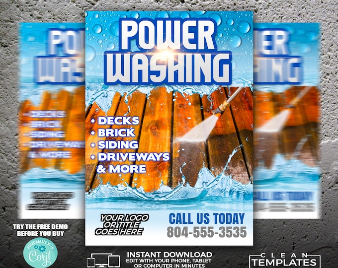 Power Washing Flyer | Edit Online | 5X7 Digital & Printable | Do It Yourself | Corjl Template
