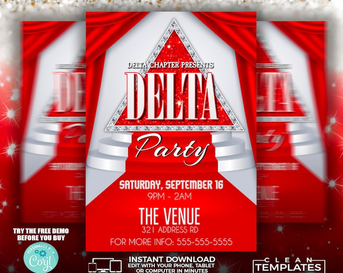 Delta Party Flyer Template | Edit Online | 5x7 Digital & Printable