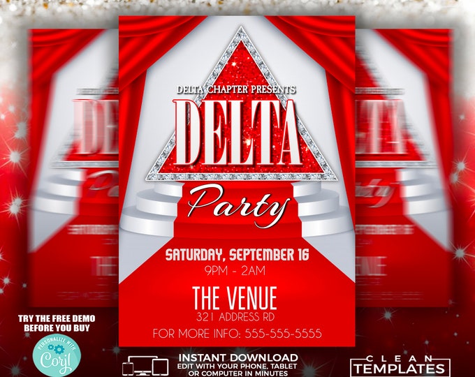 Delta Party Flyer Template | Edit Online | 5x7 Digital & Printable