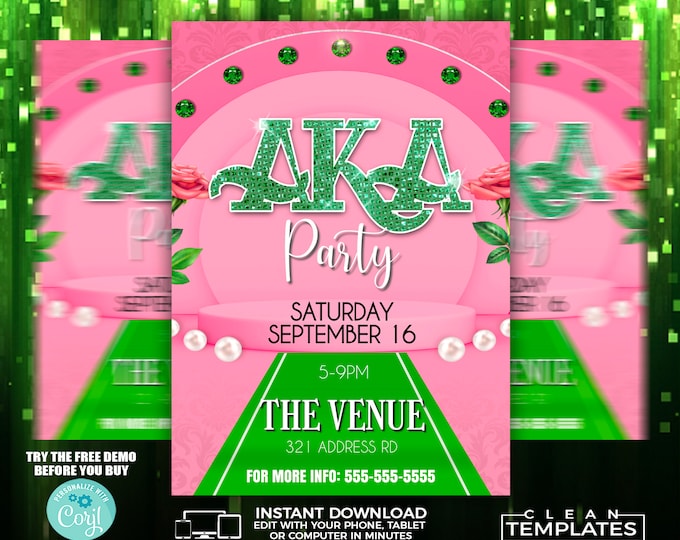 AKA Party Flyer Template | Edit Online | 5x7 Digital & Printable