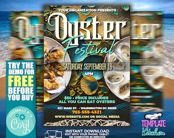 Oyster Festival | Edit Online | 5X7 Digital & Printable | Do It Yourself | Corjl Template