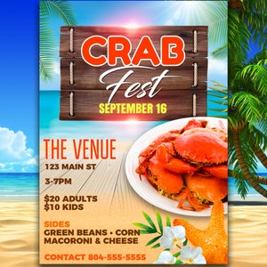 Crab Fest Flyer | Edit Online | 5X7 Digital & Printable | Do It Yourself | Corjl Template image 4