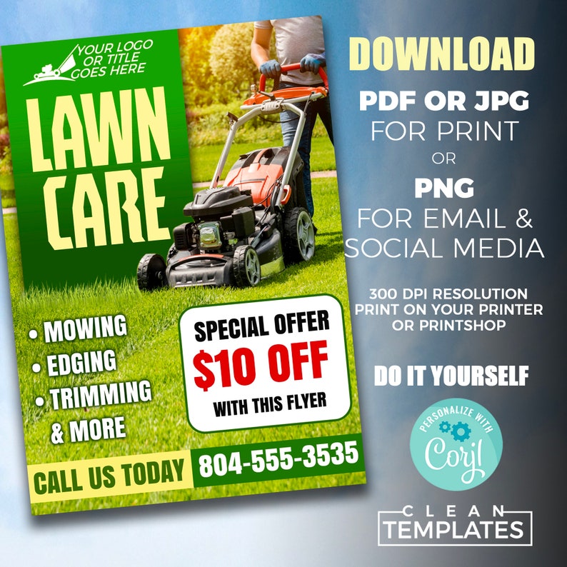 Lawn Care Service Flyer | Edit Online | 5X7 Digital & Printable | Do It Yourself | Corjl Template image 2