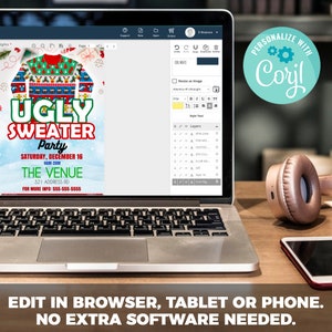 Ugly Sweater Christmas Paerty | Edit Online | 5X7 Digital & Printable | Do It Yourself | Corjl Template image 3