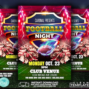 Football Event | Edit Online | 5X7 Digital & Printable | Do It Yourself | Corjl Template