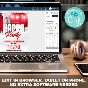 Kappa Fraternity Party Flyer Template | Edit Online | 5x7 Digital & Printable image 3