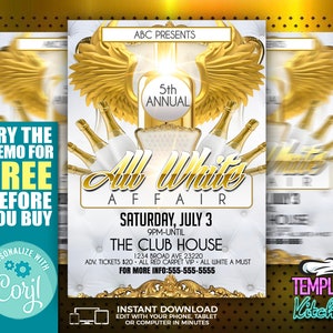 All White Affair | Edit Online | 5X7 Digital & Printable | Do It Yourself | Corjl Template