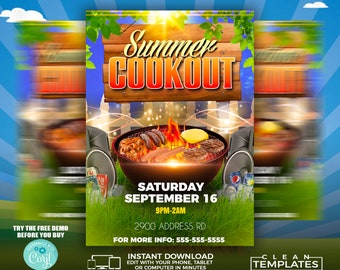 Summer Cookout | Edit Online | 5X7 Digital & Printable | Do It Yourself | Corjl Template