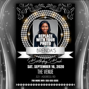 Diamond Birthday Bash | Edit Online | 5X7 Digital & Printable | Do It Yourself | Corjl Template image 4