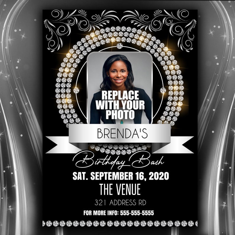 Diamond Birthday Bash | Edit Online | 5X7 Digital & Printable | Do It Yourself | Corjl Template image 4