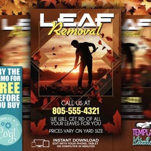 Leaf Removal Flyer Template: Customizable 5x7 Printable (Corjl Template) image 1
