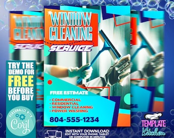 Window Cleaning Service Flyer | Edit Online | 5X7 Digital & Printable | Do It Yourself | Corjl Template