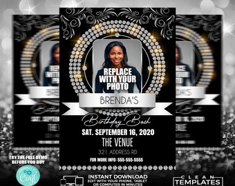 Diamond Birthday Bash | Edit Online | 5X7 Digital & Printable | Do It Yourself | Corjl Template