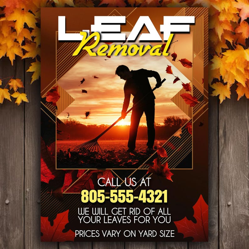 Leaf Removal Flyer Template: Customizable 5x7 Printable (Corjl Template) image 4