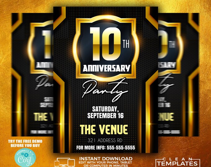 Golden Anniversary Flyer | Edit Online | 5X7 Digital & Printable | Do It Yourself | Corjl Template