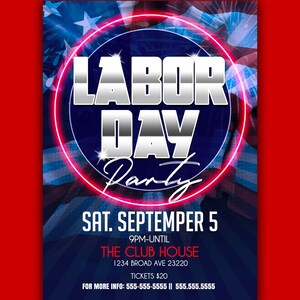 Labor Day-fest | Redigera online | 5x7 digitalt och utskrivbart | Gör-det-själv | Corjl-mall bild 4