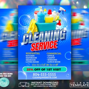 Cleaning Service Flyer | Edit Online | 5X7 Digital & Printable | Do It Yourself | Corjl Template