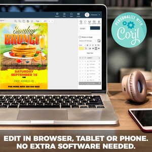Brunch Flyer | Edit Online | 5X7 Digital & Printable | Do It Yourself | Corjl Template image 3