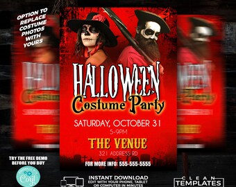 Halloween Costume Party | Edit Online | 5X7 Digital & Printable | Do It Yourself | Corjl Template