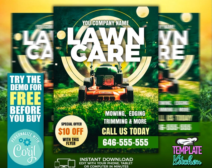 Lawn Care Flyer | Edit Online | 5X7 Digital & Printable | Do It Yourself | Corjl Template