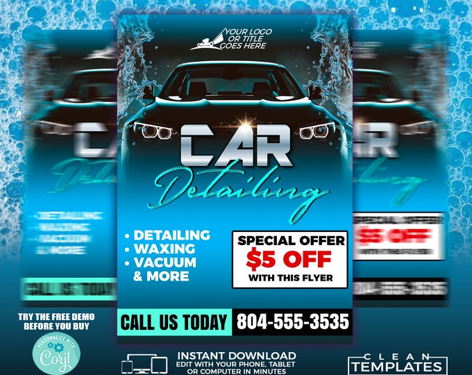 Car Wash Flyer | Edit Online | 5X7 Digital & Printable | Do It Yourself | Corjl Template
