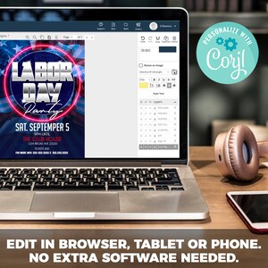 Labor Day-fest | Redigera online | 5x7 digitalt och utskrivbart | Gör-det-själv | Corjl-mall bild 3