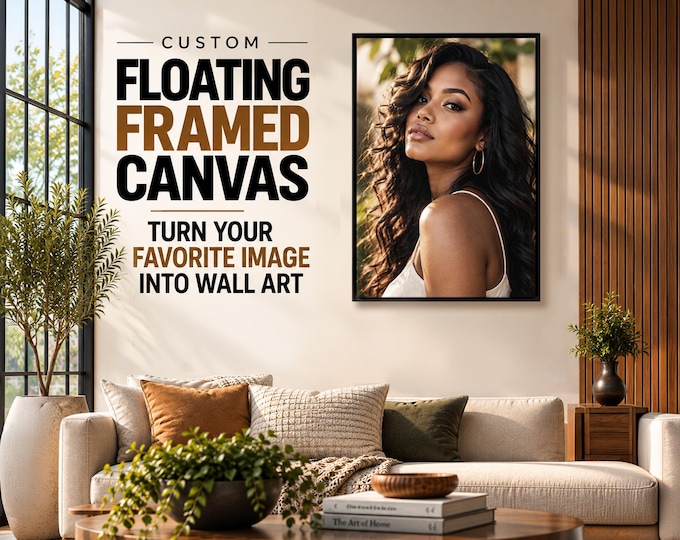 Custom Framed Canvas Wall Art, Personalized Photo Canvas, Floating Frame Print, Custom Picture Wall Decor
