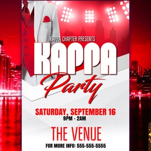 Kappa Fraternity Party Flyer Template | Edit Online | 5x7 Digital & Printable image 4