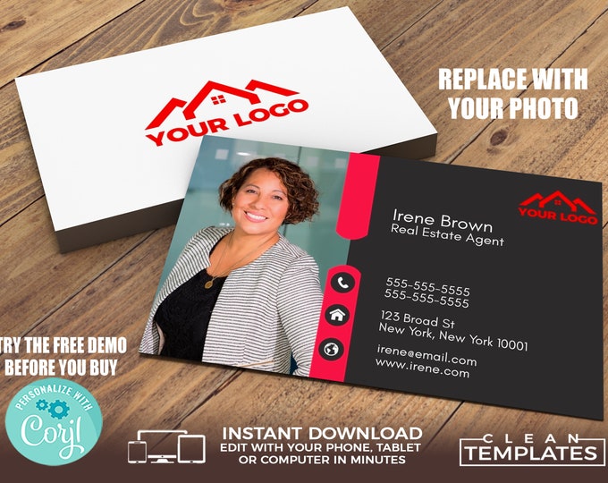 Realtor Business Card | Edit Online | Digital & Printable | Do It Yourself | Corjl Template