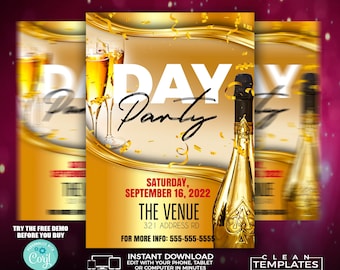 Day Party | Edit Online | 5X7 Digital & Printable | Do It Yourself | Corjl Template