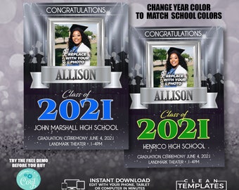 Graduation Announcement | Edit Online | 5X7 Digital & Printable | Do It Yourself | Corjl Template