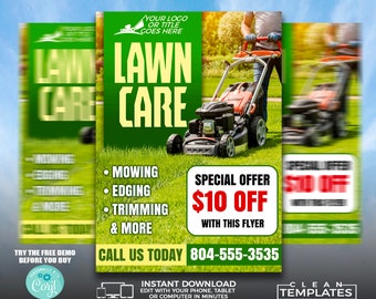 Lawn Care Service Flyer | Edit Online | 5X7 Digital & Printable | Do It Yourself | Corjl Template