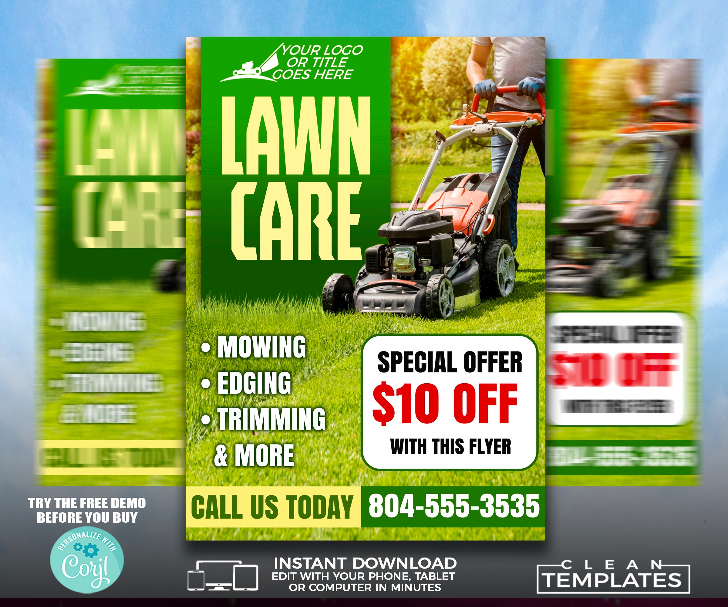 Lawn Care Service Flyer Edit Online 5x7 Digital And Printable Do It Yourself Corjl Template