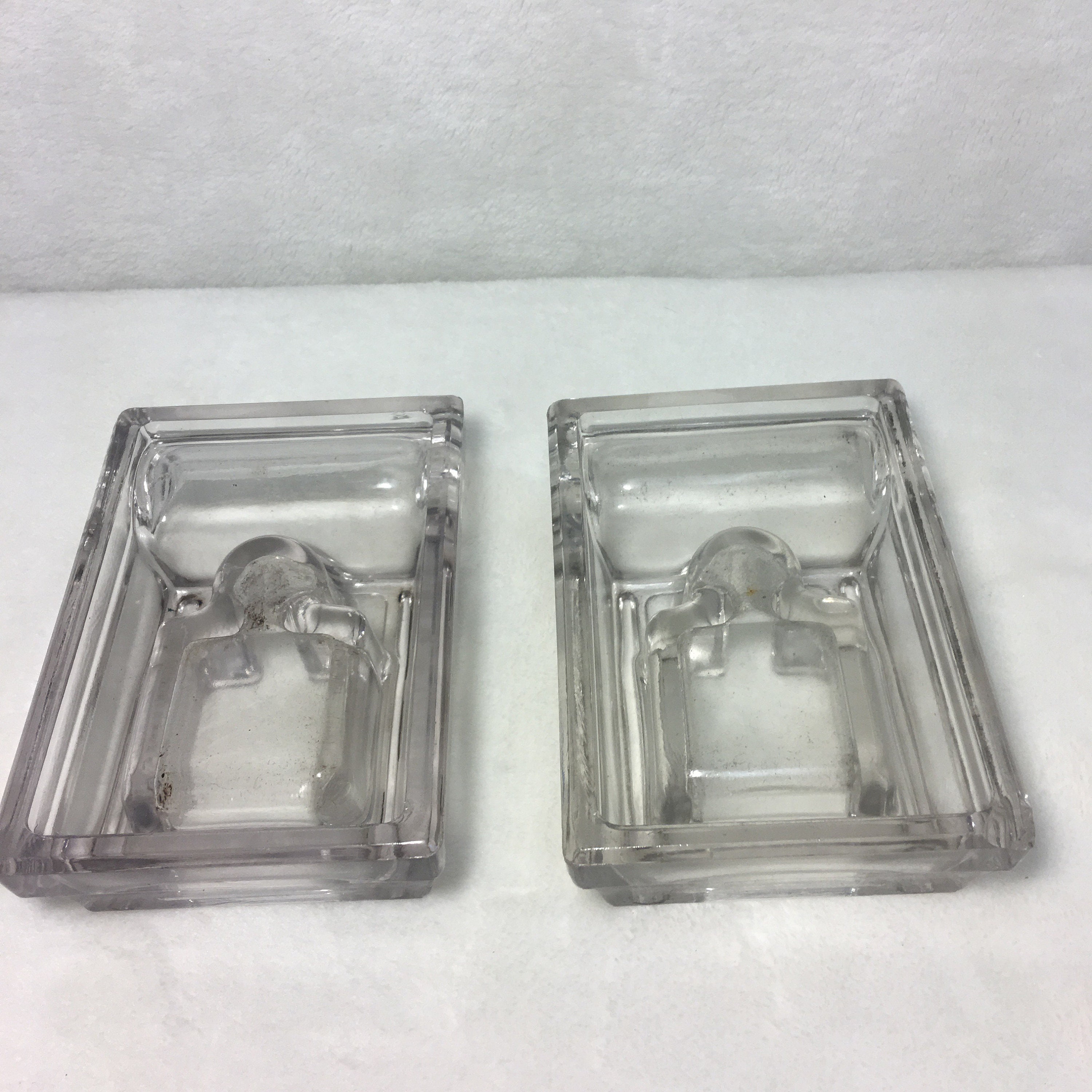 Two Vintage Pipe Rest Ashtray Rectangle Glass Pipe Holder Mid Etsy
