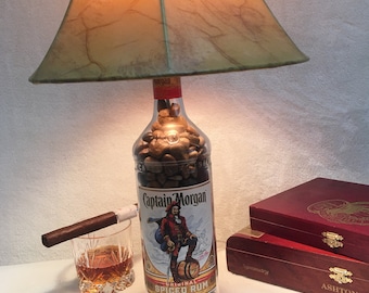 Captain Morgan spiced rum Liquor Bottle Lamp/handmade/man cave/light/bourbon lamp/bottle light/liquor/bar/gifts for men rum