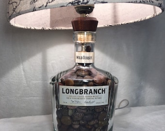 Longbranch Bourbon Whiskey Bourbon by Wild Turkey Liquor Bottle Lamp/handmade/man cave/light/bourbon lamp/bottle light/liquor/bar/gifts for