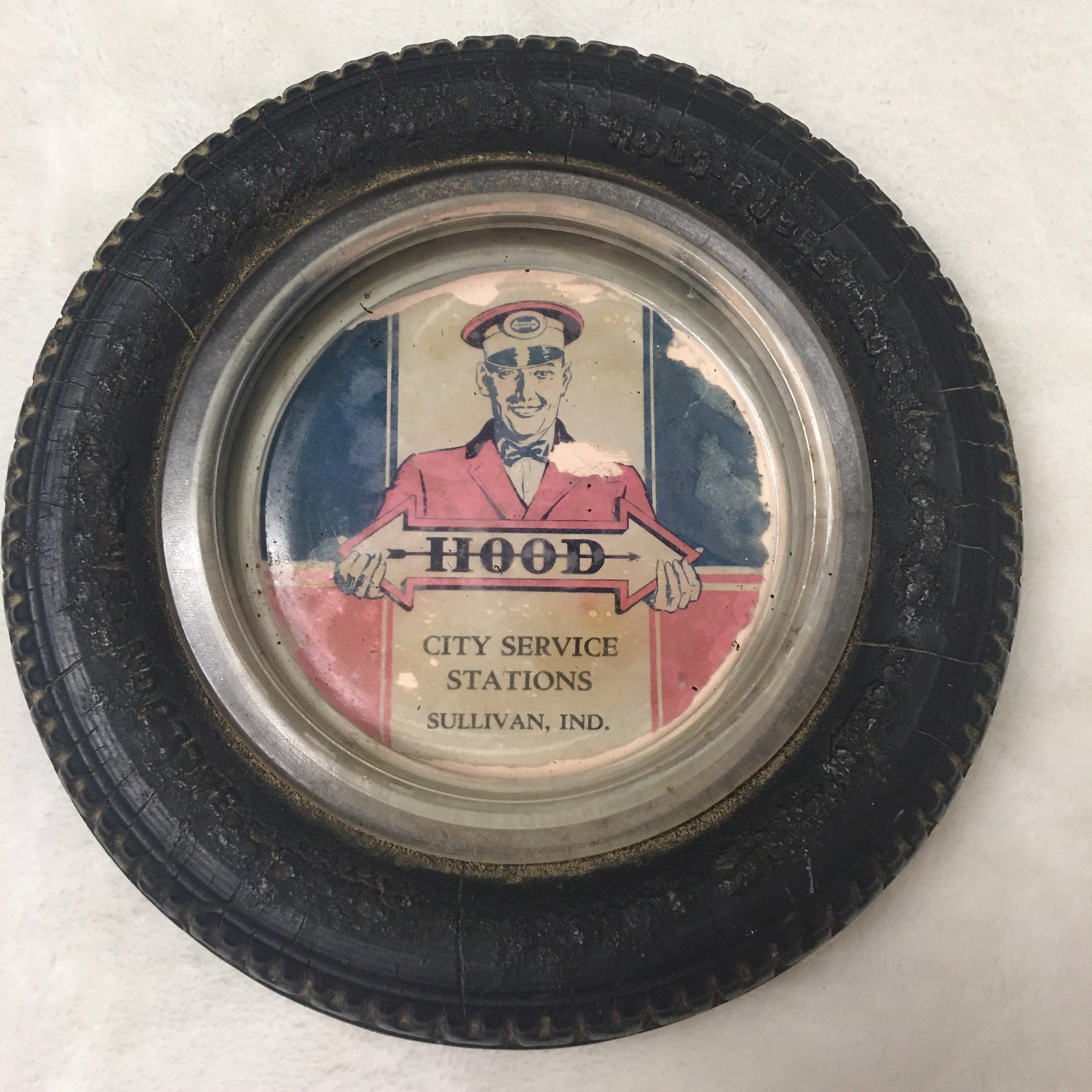 Hood Rubber Company Antique Tire Ashtray Etsy