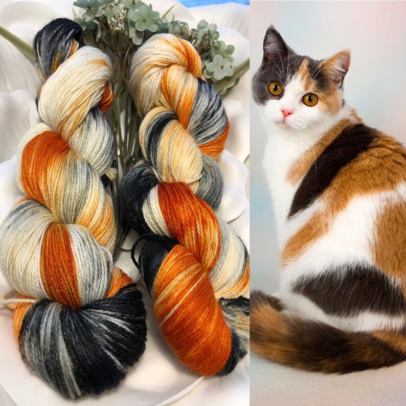 PRE ORDER Calico Kitty Hand Dyed Yarn | Etsy