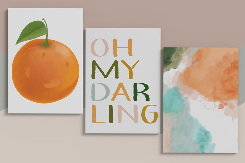 Orange / Clementine Theme Wall Decor Oh My Darling Abstrat Etsy