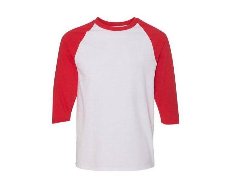 Wholesale Blank Youth Baseball Raglan Tshirt white with red Etsy