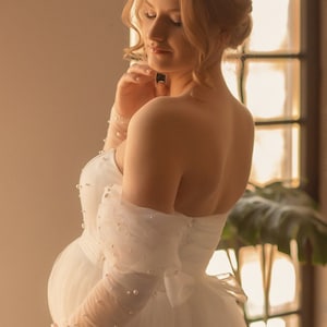 Maternity Wedding Dress, Tulle Maternity Gown, Plus Size Wedding Dress, Tulle Maternity Wedding Dress For Photo Shoot image 3