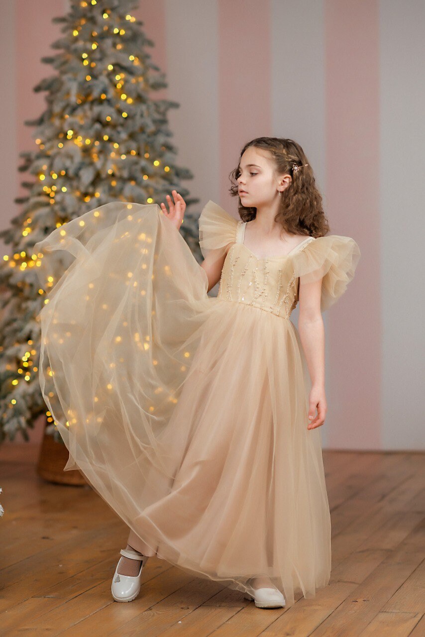 Gold christmas dresses for toddlers deals