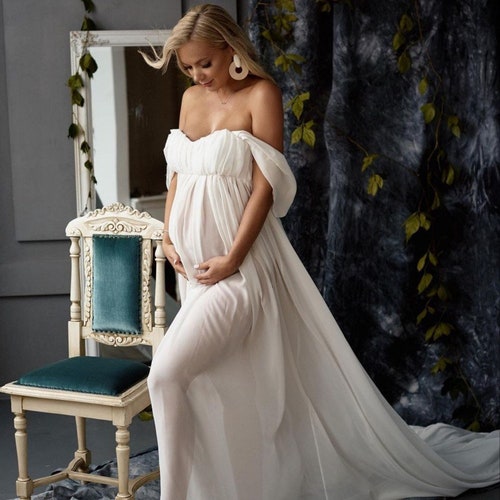 Maternity Wedding Dress Maternity Photo Shoot Dress Chiffon Etsy