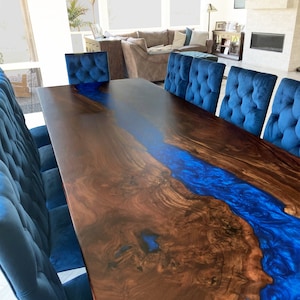 Dining Room/kitchen/bar Table Wood Epoxy Resin River Unique Live Edge Olive  Custom Reclaimed Woodensolid Slab Luxury /coffee/sehpa/end Table 