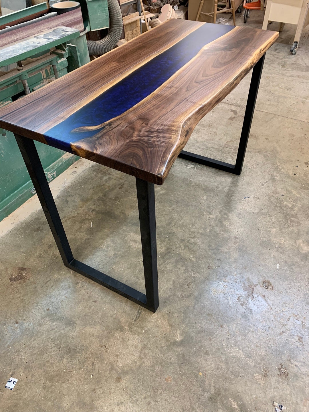 Black Walnut Live Edge River Bar Top Table regal Custom, Bespoke Table