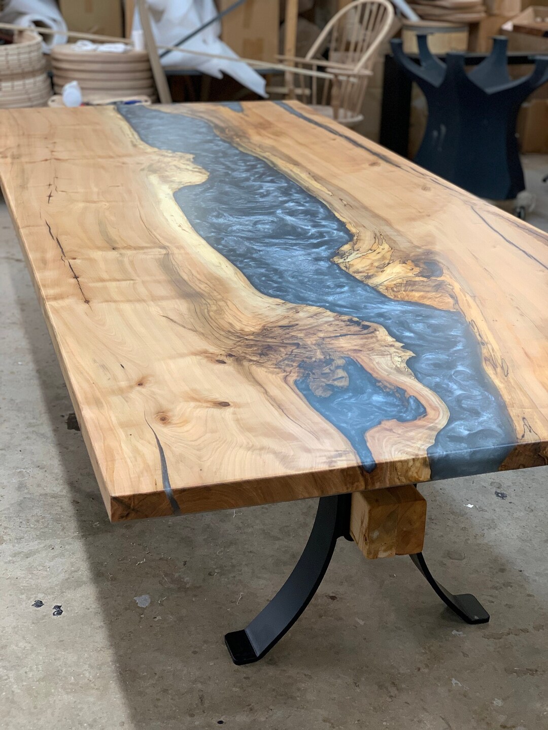 Custom Live Edge River Tables Dining Table Conference Etsy