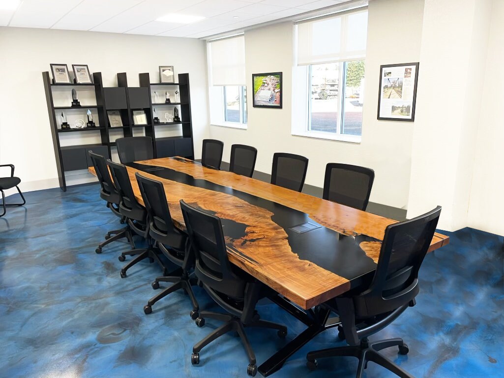 Big Leaf Maple Live Edge River Conference Table cambridge Custom