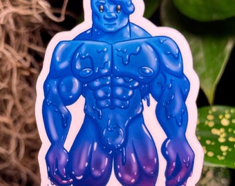 4" Sticker Monster Boyfriend - Wild Berry Slime Boy - Halloween Bara Art Sticker - Handmade and Waterproof (Perfect for Water Bottles!)