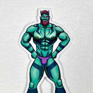 4" sticker Monster Boyfriend - Lunk the Demon Orc - handgemaakte sticker - waterdicht (perfect voor waterflessen!)