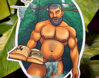4" Swamp Witch Male Gay Witch Sticker Handmade Sticker - Waterproof (Perfect for Water Bottles!)
